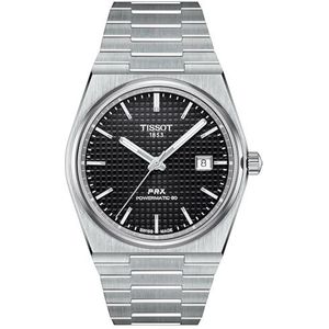 Tissot PRX T137.407.11.051.00, herenhorloge, automatisch, zwart staal, Grijs