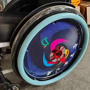 Wheelies voor rolstoelen, Rolstoelhoezen for duwranden 22-24 inch, veelkleurig(Light Blue,24inch)