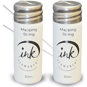 Ink Permanent Witte Wenkbrauw Mapping Draad [2 X 100 Ft Flessen - 60 m] Vooraf Geïnkte Mapping Draad voor Permanente Make-up en Microblading Benodigdheden | Wenkbrauw Mapping Kit