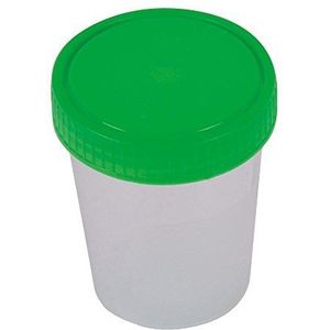 Med-Comfort 10 urinemonsterbekers 125 ml met groene schroefdeksel urinebeker