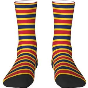 Evengigy Vlag van Tsjaad Grappige Sokken Crazy Fashion Cool Gepersonaliseerde Zachte Crew Sokken voor Mannen Vrouwen Unisex, Wit, One size