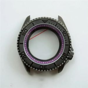 BAMMY 42 mm saffierglas horlogekast compatibel for NH35-beweging gemodificeerde roestvrijstalen behuizingen compatibel for SK007 4R36 mechanische horloges accessoires (Size : Purple)