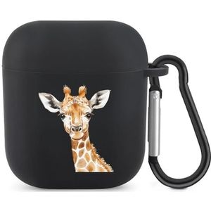 Leuke Giraffe Leuke Case Voor AirPods 2 & 1 Schokbestendige Beschermende Hoofdtelefoon Gevallen Cover Met Sleutelhanger Voor Mannen Vrouwen