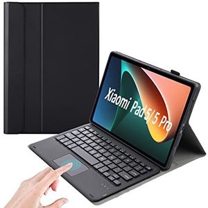 leleyo Beschermhoes voor Xiaomi Mi Pad 5/5 Pro, magnetisch, afneembaar, draadloos, trackpad, PU-leer, toetsenbordhoes voor Xiaomi Mi Pad 5/5 Pro 11 inch, QWERTY (Mipad 5, zwart)