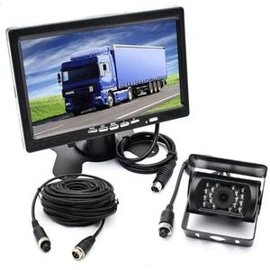 Parkeercamera Voertuig IR LED Back Up Reverse Camera 4-pin Connector + 7 ""LCD Kleuren TFT Achteruitrijcamera Monitor 800 * 480 Voor Bus Vrachtwagen RV Auto Achteruitrijcamera (Maat : Add 20M Cable)