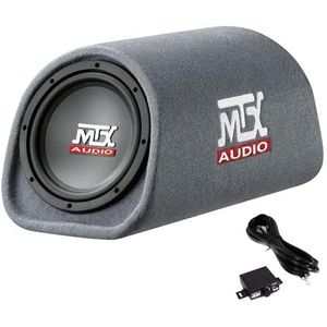 MTX AUDIO RT8PT 8 Inch 240 Watt Car Loaded Universal Powered High Performance Amplified Tube Box Vented Subwoofer Enclosure, RCA Connectivity