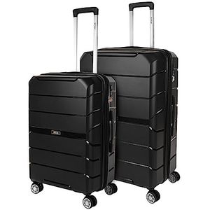 JASLEN - Koffer Set - Koffers Set - Stevige kofferset 3 stuks - Reiskoffer Set. Set van 3 Trolley koffers (Handbagage Koffer, Middelgrote koffer en Grote Koffer). Kofferset Delige. Lichtgewicht, Zwart