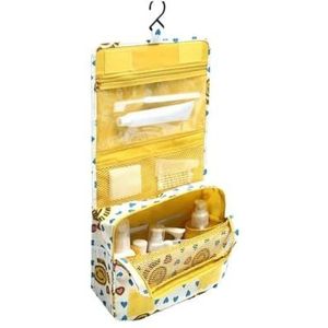 Multifunctionele Reizen Haak Make-up Tas Cosmetica Opbergtas Toiletartikelen Beauty Organizer Dames Badkamer Opbergtas, Geel lachend gezicht, Eén maat