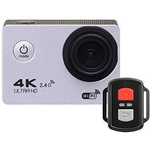 Actiecamera, Sports Camera Ultra HD 4K WiFi Remote Control Sports Camera 170D waterdichte sport DV Helmcamera(Silver)