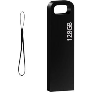 USB Stick 128GB 3.0 Draagbare Memory Stick 128GB Metal Memory Stick Data Geheugen Waterdichte USB Flash Drive Thumb Drive Flash Drive voor PC/Computer/Laptop (Zwart)