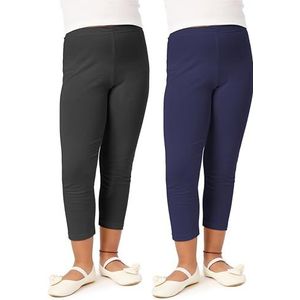 Merry Style Meisjes 3/4 Legging van Viscose 2 Pack MS10-131 (Zwart/Marineblauw (2Pack), 128 cm)
