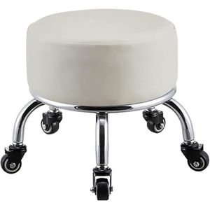 FXLUHAY Kruk zadelkruk kleine kruk rolkruk, lage rolkruk met wielen, lage rolstoelkrukken op wielen stoel (rood)