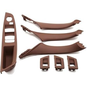 auto interieur rechtsvoor deurgreep Voor BMW 5 Serie F10 F18 523 525 528 9 Kleuren Linksgestuurd LHD Beige Zwart Koolstofvezel Auto Interieur Deurgreep Trekker 7-delige Set(Model B Oyster)