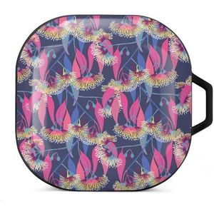 Tropical Flora Oordopjes Hoesje Compatibel met Samsung Hard Shell Beschermhoes Zwart-Stijl