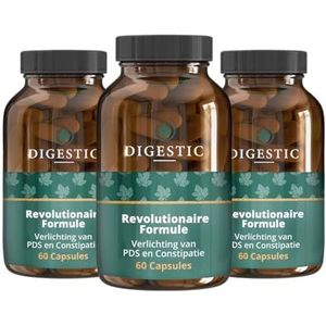 Digestic - Laxeermiddel voor verlichting van constipatie - Ontlasting Verzachter - 100% Natuurlijke Ingrediënten - 180 Capsules - Dikke Darm Detox Reiniging, Verlichting van Winderigheid en Gas, Zacht