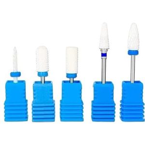 Silicon draaiende spijkers Pakket van 5 keramische nagelboorbits for elektrische boormachine, manicure en pedicure