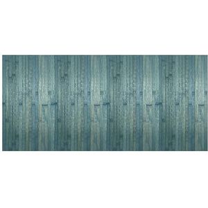 CosìCasa Keukenloper van bamboe, antislip, [50 x 290 cm] keukenloper van hout met washed-effect, lange kleurrijke tapijtloper [50 x 290 cm, blauw]