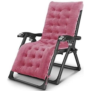GEIRONV Zero zwaartekrachtstoel, met kussen buiten lounge patio stoelen verstelbare vouwrecliner dek strand zonloungers Fauteuils (Color : Pink)