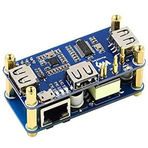 PoE Ethernet/USB HUB hoed voor Raspberry Pi Zero/Zero W/Zero WH, 3 x USB 2.0-poorten, 10 m / 100 m RJ45-poort, 802.3af-compliant