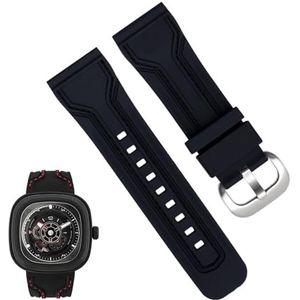 dayeer Rubberen horlogeband voor heren Waterdichte zweetbestendige horlogeband voor accessoires voor dieselhorlogekettingen (Color : 10mm Gold Clasp, Size : 28mm)