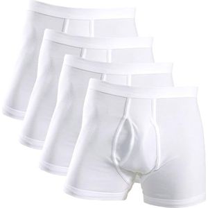 HERMKO - 3940 - Heren Slips - Wit - 4-pack - Hoge Tailleband van 100% Biologisch Katoen