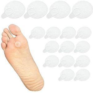 Occlusieve pleisters voor wratten, 16 stuks met salicylzuur, 4 stuks x 19 mm + 12 stuks x 12 mm, veilige verwijdering en huidbescherming, ook geschikt voor prei