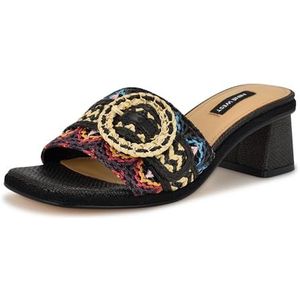 Nine West Dames Ending sandaal met hak, Zwart Natuur Multi 001, 35 EU