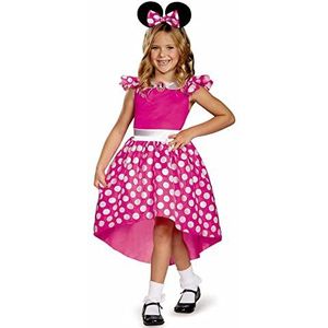 Disney Mickey officieel Minnie Mouse-kostuum met kostuum en hoofdband met oren, maat S (4-6 jaar)