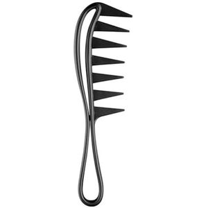 Grote haarkam met brede tanden, Shun ontharingskam, geschikt voor droog en nat haar, geschikt voor mannen en vrouwen (zwart)