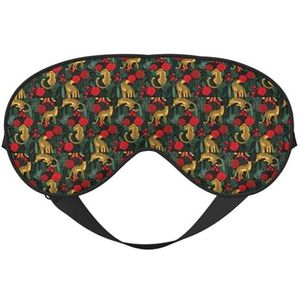 Luipaard en rozen afdrukken all-Occasion Sleep Eye Mask met dubbele zijden verstelbare riem perfect voor diensten en reizen