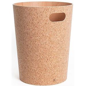 KAZAI. Echte Houtafval Papierbak ""Börje"" | Moderne Houten Papieren Mand voor op Kantoor, Kinderkamer, Slaapkamer en meer | 9 liter | Kurk (klassiek)