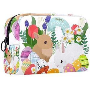 Cosmetische tas voor dames,kleine make-uptas voor portemonnee,schattig konijntje pasen,Cosmetische reistas,make-uptasje