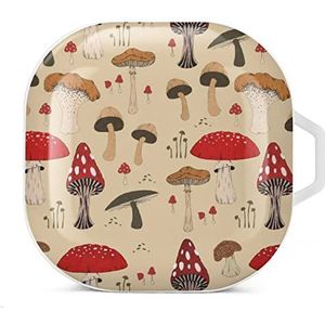 The Various Mushroom Art Earbuds Case Compatibel met Samsung Hard Shell Beschermhoes Wit-Stijl