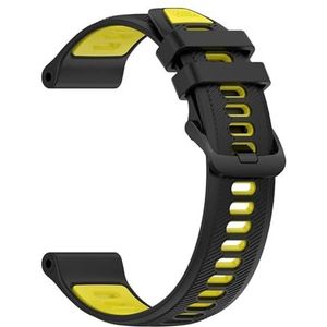 Jeniko Tweekleurige sport siliconen band compatibel met Garmin Forerunner 965 955 Solar 945 935 745 22 mm horlogeband vervangende polsband armband (Color : Black Yellow, Size : For Forerunner 955)