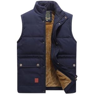 Warme Mouwloze Vest Heren Winter Warm Outdoor Verdikt Dons Lichtgewicht Vest Mouwloos Jasvest Winter Vesten(Blue,4XL)