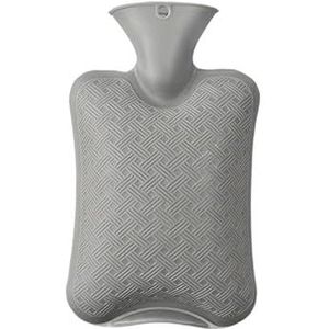 Warmwaterkruik 1 stuks warmwaterkruik effen kleur dikke PVC rubberen warmwaterkruik irrigatie handwarmers warm paleis warme zak warm water zak (2000 ml - grijs)