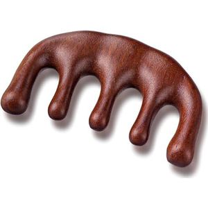 Dongdaping Sandelhout Hoofd Massage Kam - Brede Tand Hoofdhuid Stimulator Gua Sha Body Massage Tool voor Mannen & Vrouwen (stijl-A)