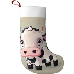 RRSZCC Leuke Witte Koe Print Kerst Kousen Xmas Kousen Manchet Kousen Voor Trappen Open Haard Opknoping Xmas Home Decor
