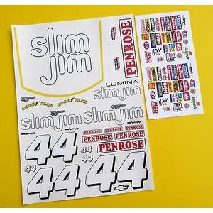 RC 10e SCALE Nascar 'SLIM JIM 44' stijl Stickers Tamiya Xray TC5 Kyosho