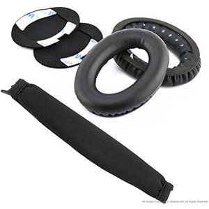 Geekria - Oorkussen - Zwart - Vervanging voor Bose QuietComfort QC2 en QC15 - Hoofdband Cover