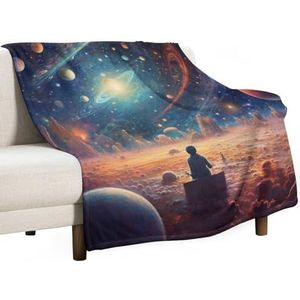 Knuffeldeken sterrenhemel deken zacht warmte gezellig flanel fleece bankdeken kleurrijke deken woondeken warme bankdeken 100x150cm