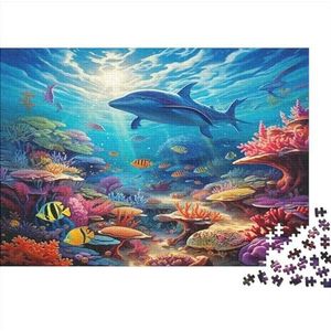 Sharks Choice legpuzzels uitdagende educatieve spellen voor volwassenen en tieners, woondecoratie geometrie logica IQ-spel, houten maritieme wereld puzzelspel, 300 stuks (40 x 28 cm)