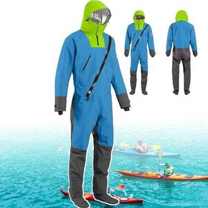 S-3xl Kajak Droogpak, 3-Laags Waterdicht Droogpak Voor Heren, Lichtgewicht Zeil- En Kajakuitrusting Voor Watersporten, Roeiboot, Zeilen, Kajakken En Paddleboarden,Blue-S