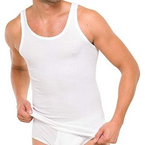 Schiesser Essentials Onderhemd voor heren, set van 4 stuks, fijn geribd, onderhemden van 100% supergekamd katoen, kookvast tot 95 graden, kleur wit, maat M-XXL, wit, XXL