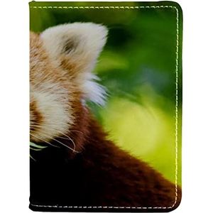 PU Lederen Paspoort Clip Portemonnee Houder 4x5.5 inch voor Reizigers Dier Rode Panda, Meerkleurig, 10x14cm/4x5.5 in