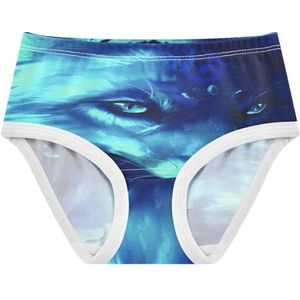 YOUJUNER Meisjesondergoed Blauwe Wolf Peuter Onderbroek Katoenen Broek Kleine Meisjes Slips Comfort Kids Onderbroek, Meerkleurig, 3 jaar