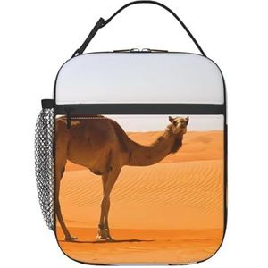 AvImYa Lunch Bag Herbruikbare Koelzak Voedsel Handtassen Bento Dozen Lichtgewicht Hoge Duurzaamheid Woestijn Zand Camel