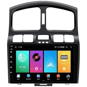 Dubbele DIN Android 14 autoradio voor Hyundai Classic Santa Fe 2005-2015 9 Duim QLED Touch screen-met Draadloze Carplay Android Auto GPS navigatie 4G WiFi Stuurwielbediening achteruitrijcamera(P3 WIFI