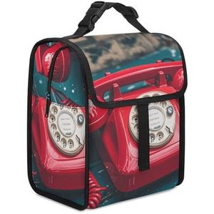 Engeland UK Retro Londen Telefoon Geïsoleerde Lunch Tas voor Vrouwen Mannen Herbruikbare Lunch Box Lunch Tote Bag Maaltijd Tote Lekvrije Koeltassen voor Werk Picknick Reizen Camping