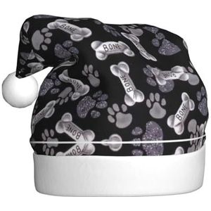 SSIMOO Hond puppy poot pluche kerstmuts voor volwassenen, feestelijke feesthoed, ideaal feestaccessoire voor bijeenkomsten